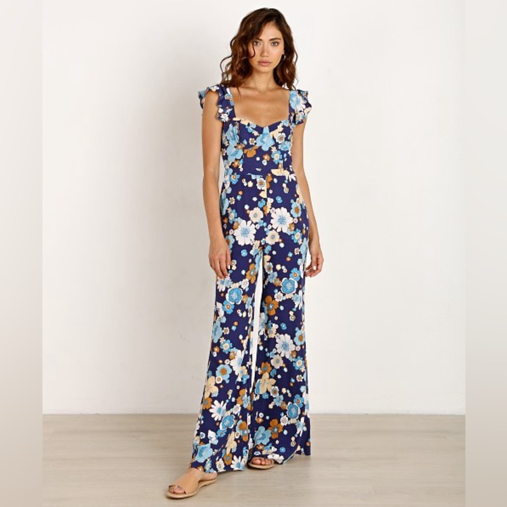 For love of lemon Magnolia Ruffled Jumper Midnight Bloom